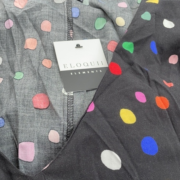 Eloquii Black & Multi Colored Polka Dot Maxi Dress - Picture 11 of 13